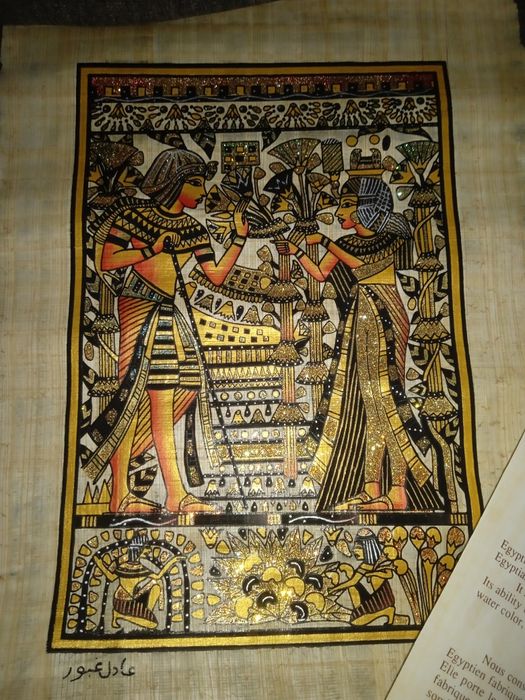 Oryginalny papirus egipski Adel Ghabour z certyfikatem