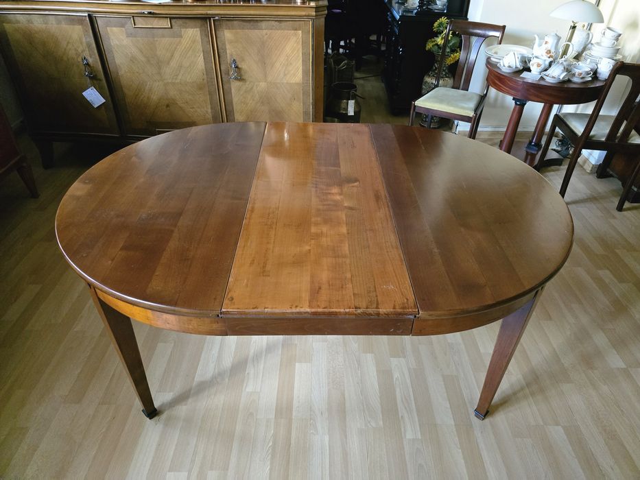 Okrągły lekki rozkładany stół Biedermeier