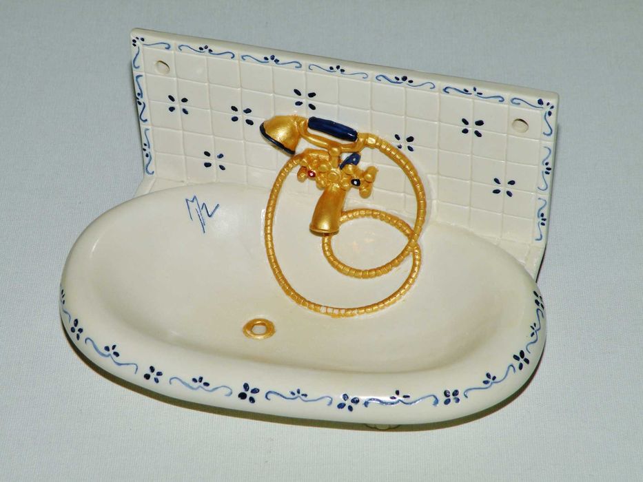 Mydelniczka ceramiczna w kształcie wanny, unikat , wisząca lub stojąca