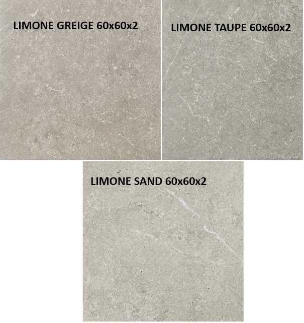 Tanie płyty tarasowe grubośc 2cm gresowe LIMONE GREIGE/LIMONE TAUPE/LIMONE SAND 60x60x2