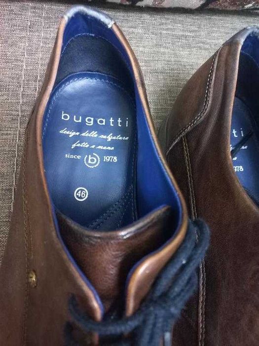 Кожаные туфли bugatti 46 р