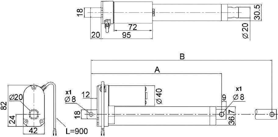 Siłownik elektryczny Drive System Europe  MSW DSZY1 12/40/050 STD