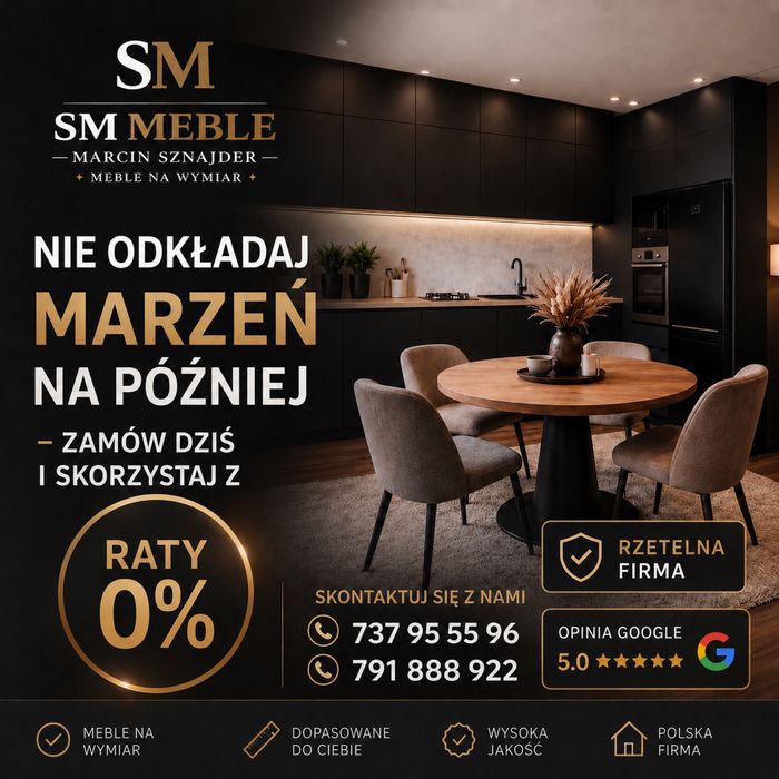 Meble na wymiar Raty 0% Piotrkòw Trybunalski kuchnie garderoby szafy pokojowe