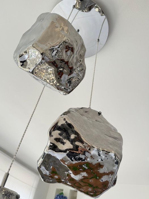 Lampa szklane kamienie rock glamour