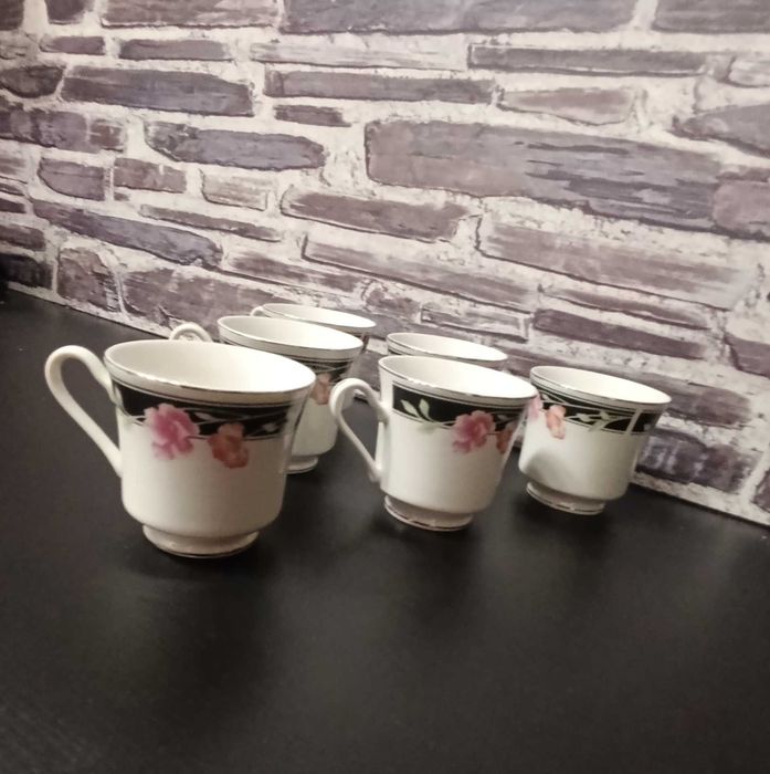 Antigas Chávenas Café Fina porcelana chinesa, orladas a dourado - 6