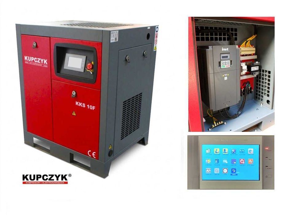 Kompresor śrubowy 7,5 kw  KKS 10 F 360-950 l/min Kupczyk