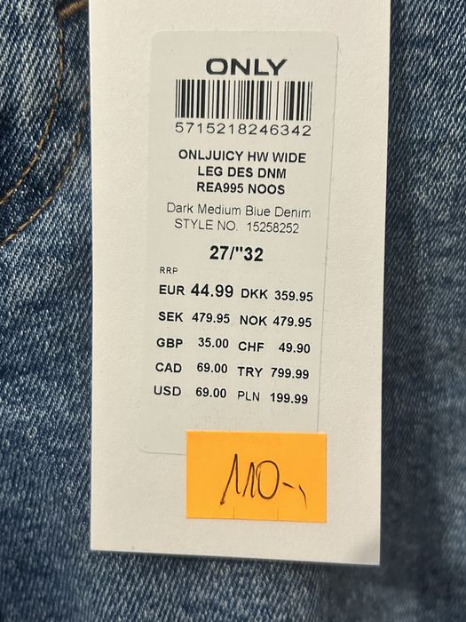 Spodnie damskie szwedy  jeansy ONLY nowe rozm 27/32