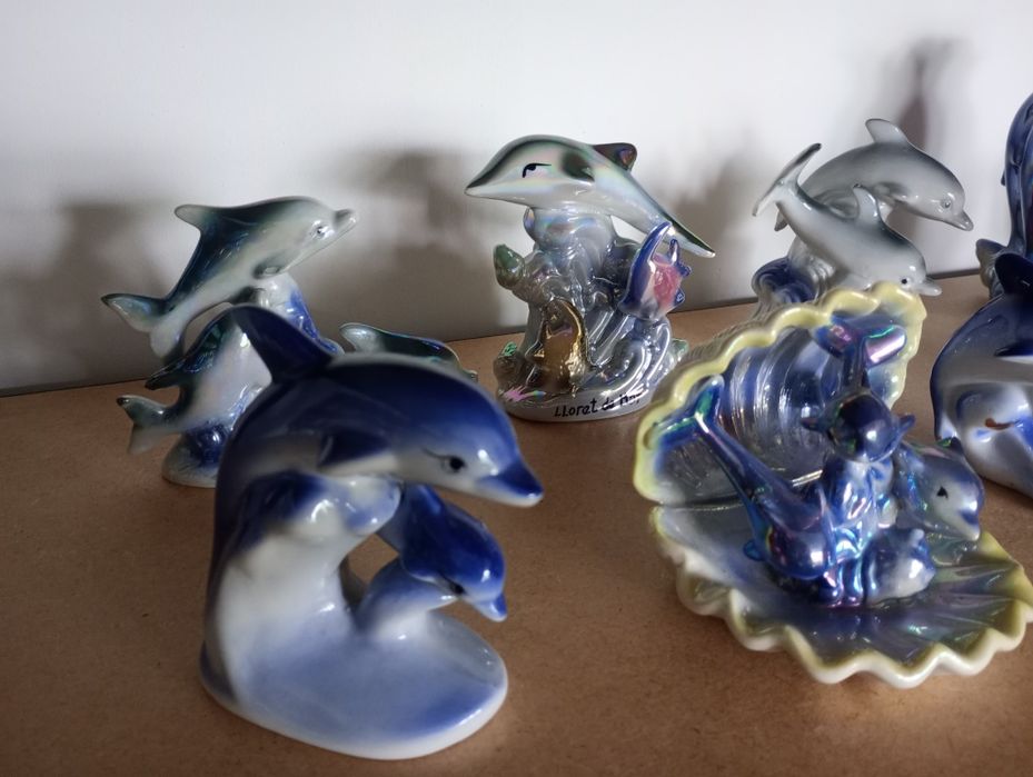 Figurki delfiny porcelana