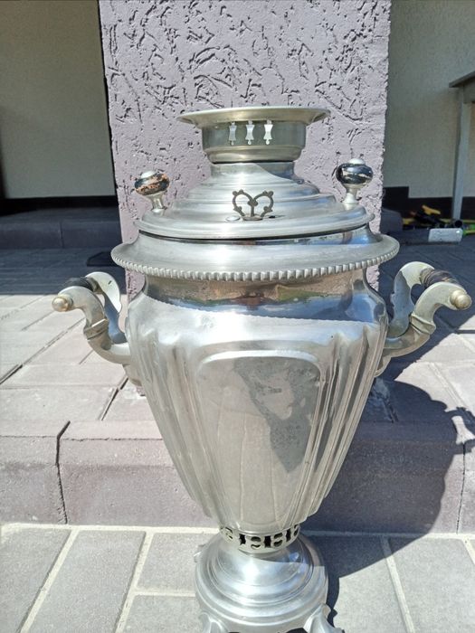 Самовар царский, латунный, фабрики братьев Воронцовых, на дровах