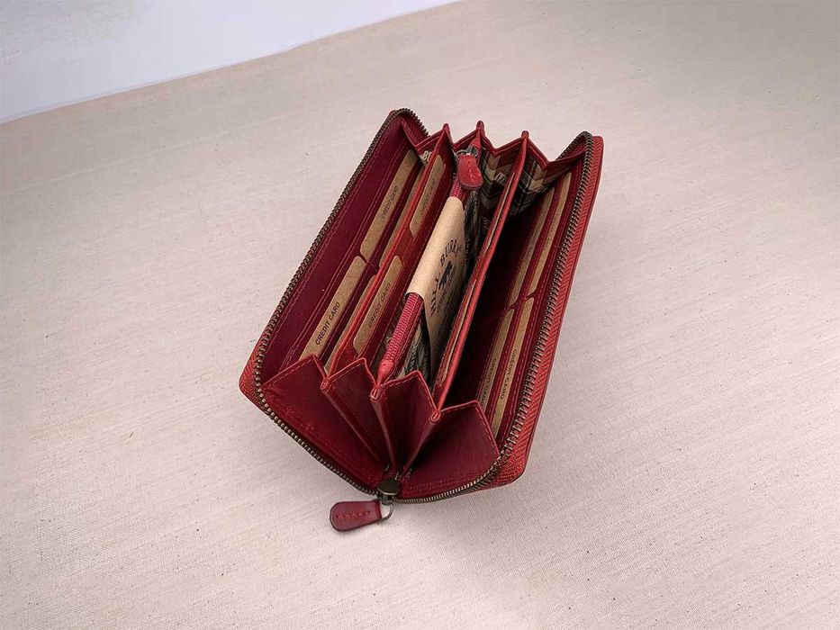 Кошелек кожаный на молнии Hill Burry 2080 Германия, портмоне шкіряне