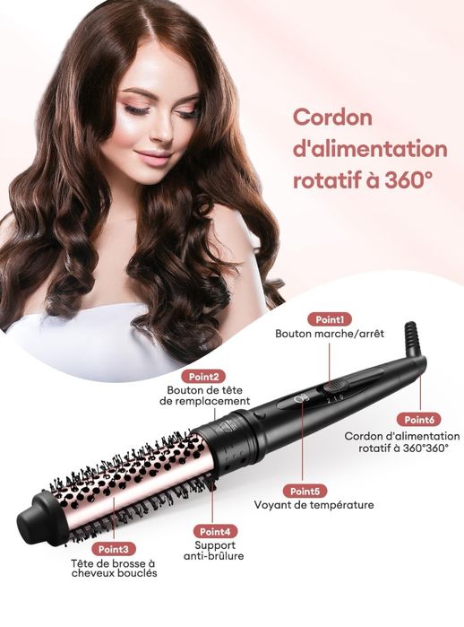 Szczotka dmuchająca 2 w 1, lokówka z wymiennymi głowicami