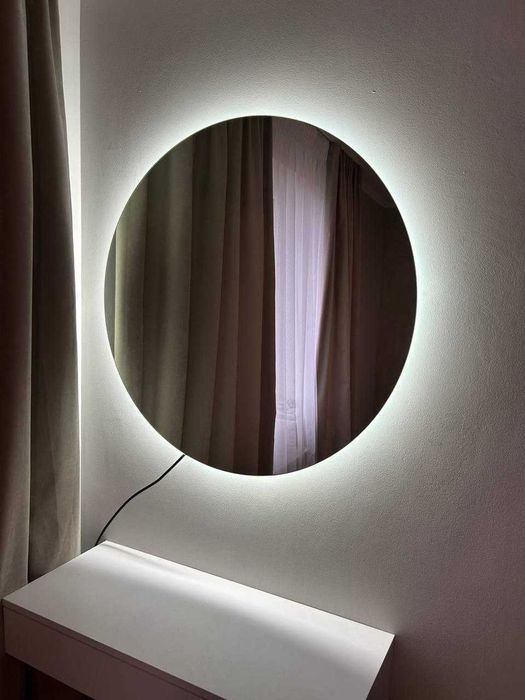 Зеркало круг С ПОДСВЕТКОЙ. Кругле дзеркало з лед підсвіткою. Настінне