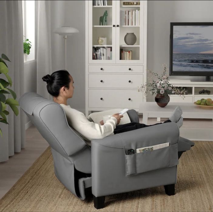 Fotel rozkładany Muren Ikea szary cudo super wygodny