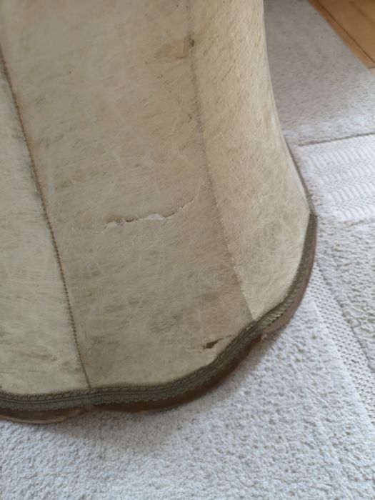 Piekny duży abażur stylowy antyk 51 cm x 42 cm brąz złoty prl stary