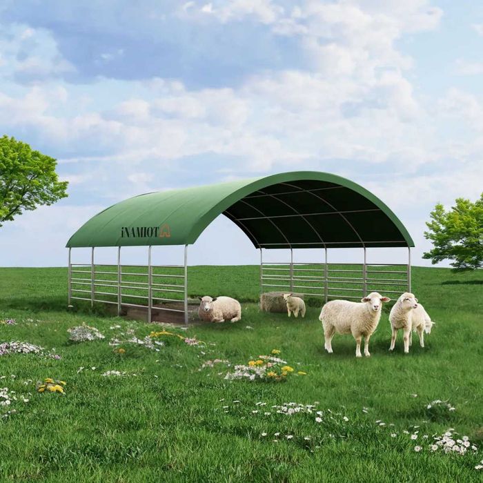 Wiata pastwiskowa 4x4m, zagroda pastwiskowa dla owiec, OCYNK