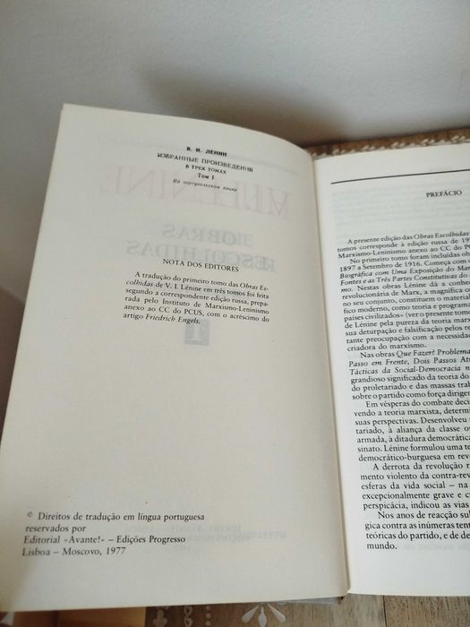 Livro "Lénine - Obras Escolhidas - Volume I" 1977