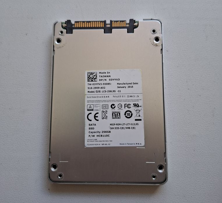 Ssd 2.5" Lite-on  256 gb/100%/6 днів роботи/MLC