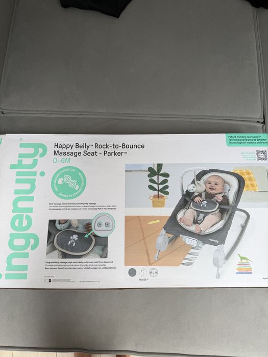 Детский  Шезлонг Ingenuity Happy Belly Rock-to-Bounce