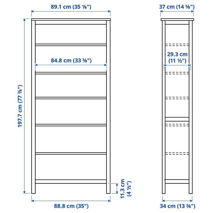 Regał i Witryna IKEA Hemnes z 6 półkami szaroczarne -dostawa gratis