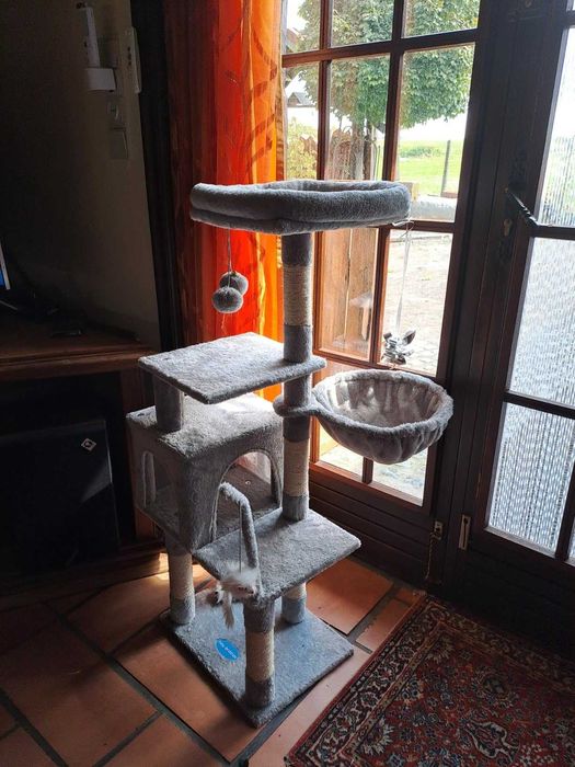 Drapak dla kota z zabawką, wieża dla kotów , domek dla kota, NOWY