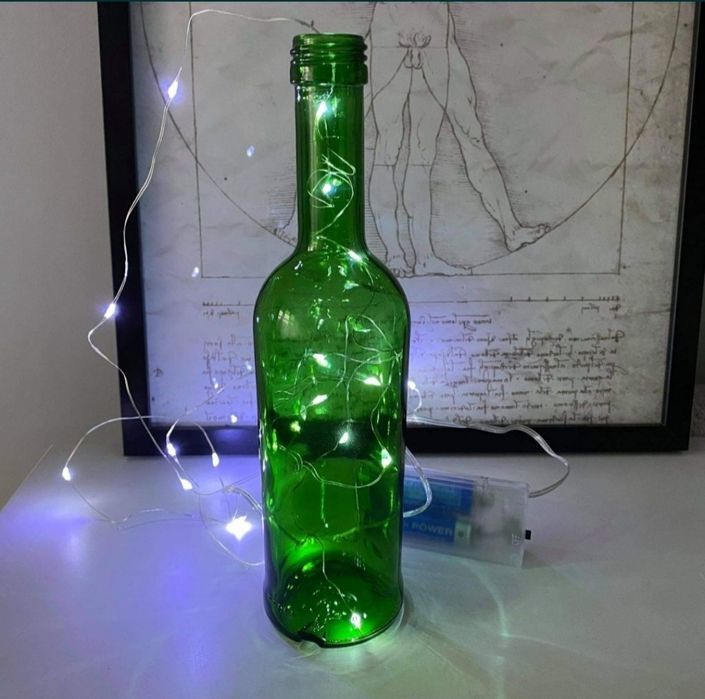 Butelka lampka lampion oświetlenie zieleń retro vintage lampki NOWA