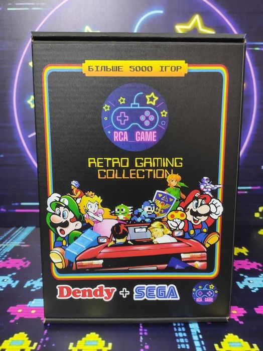 Сучасна Ретро Ігрова Приставка Денди + Sega Mega Drive 2 на 5000 вбудованих унікальних ігор Dendy Супер Марио Танчики Сега Мортал Комбат BattleToads