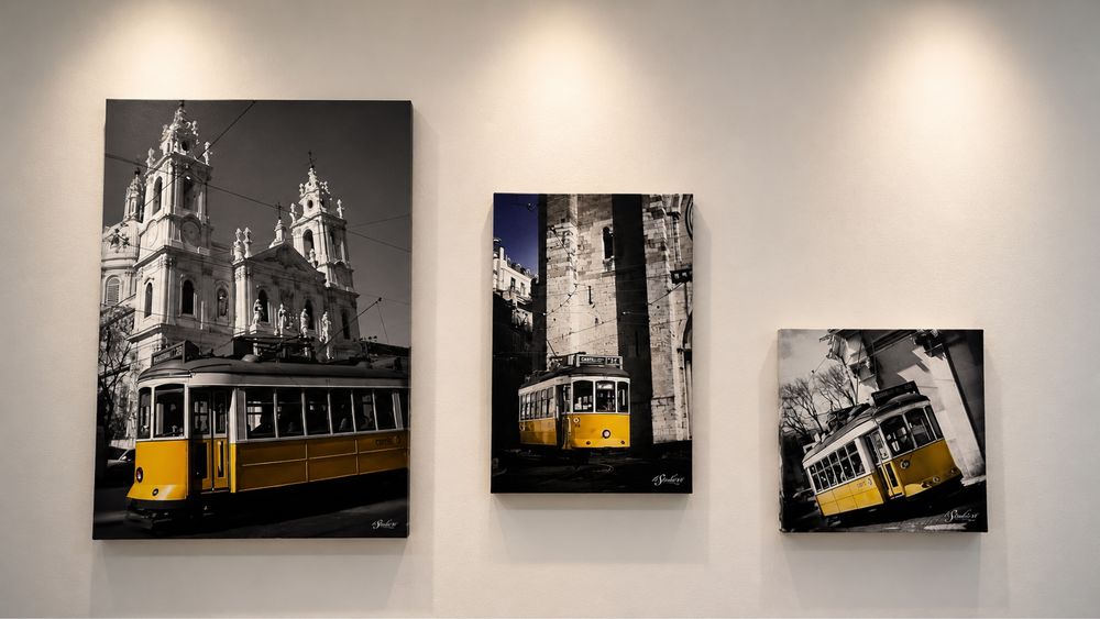 Conjunto de 3 fotografias de Lisboa – elétricos