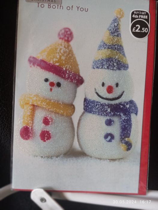 Choinki świąteczne(2szt.)zielona i wrzosowa+świeca+5 kart świątecznych