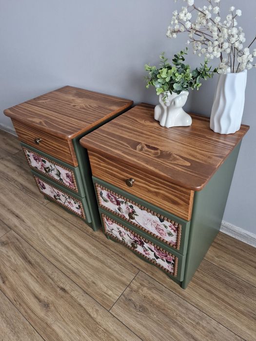Sosnowe szafki nocne po stylizacji