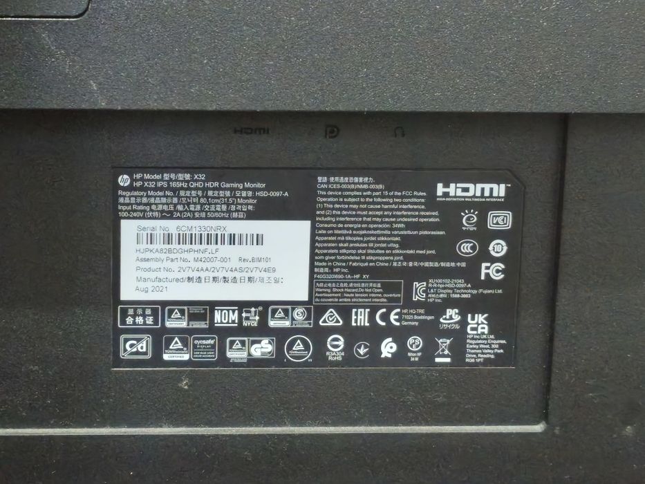 Monitor Gaming HP X32