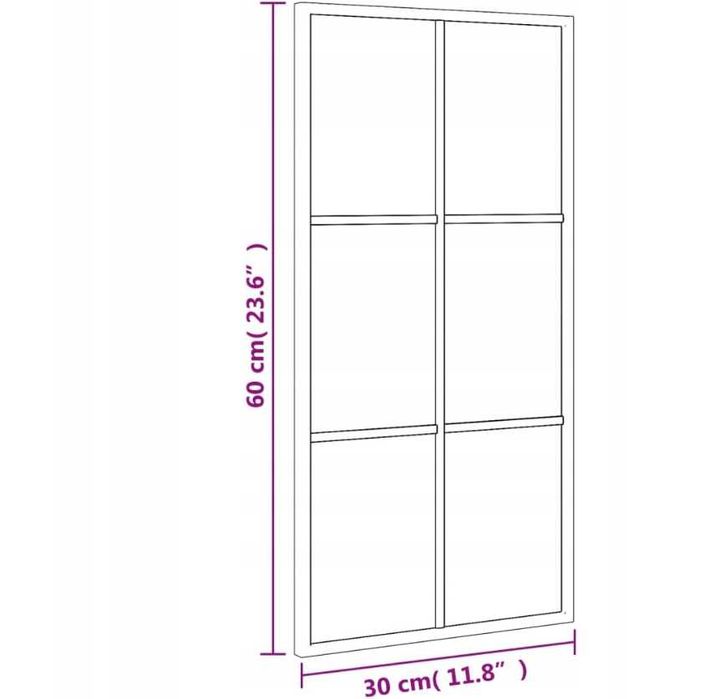 LUSTRO ŚCIENNE CZARNE 60x30CM prostokątne do łazienki łazienkowe