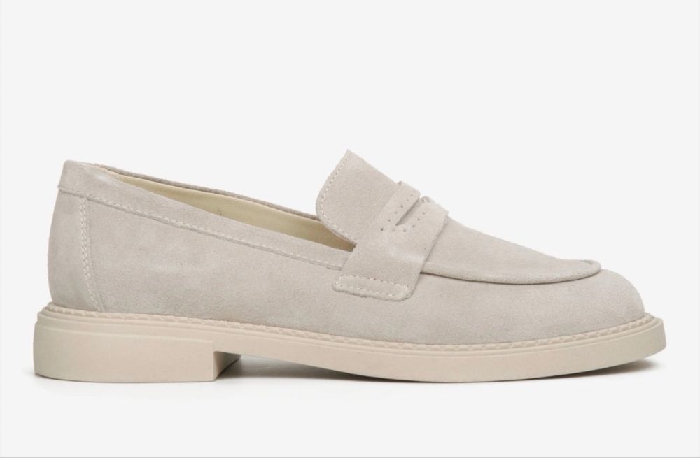 Estro - maksyny loafersy r. 37 jasnobrązowe/szare typu penny - NOWE