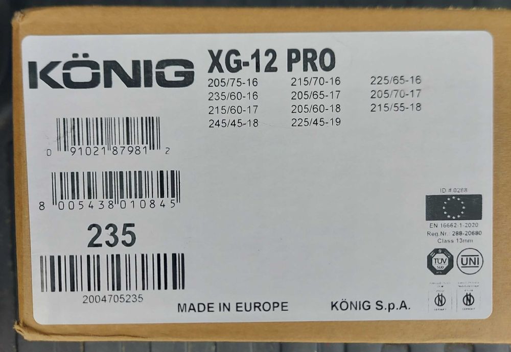Łańcuchy śniegowe Koenig XG-12 Pro 235 | NOWE
