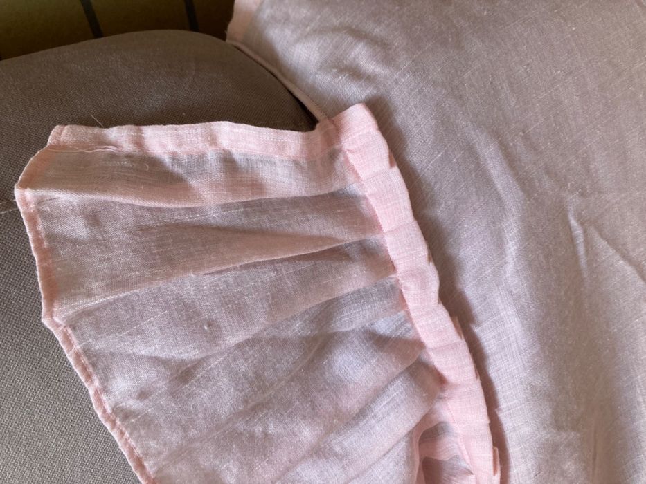 Colcha rosa cama criança/bebé com folho plissado