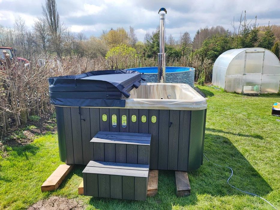 BALIA KWADRAT LUX - z piecem zewnętrznym -hot tub, spa, jacuzzi