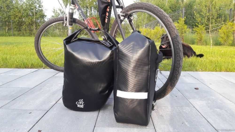Sakwy rowerowe czarne 27l pcv Redo