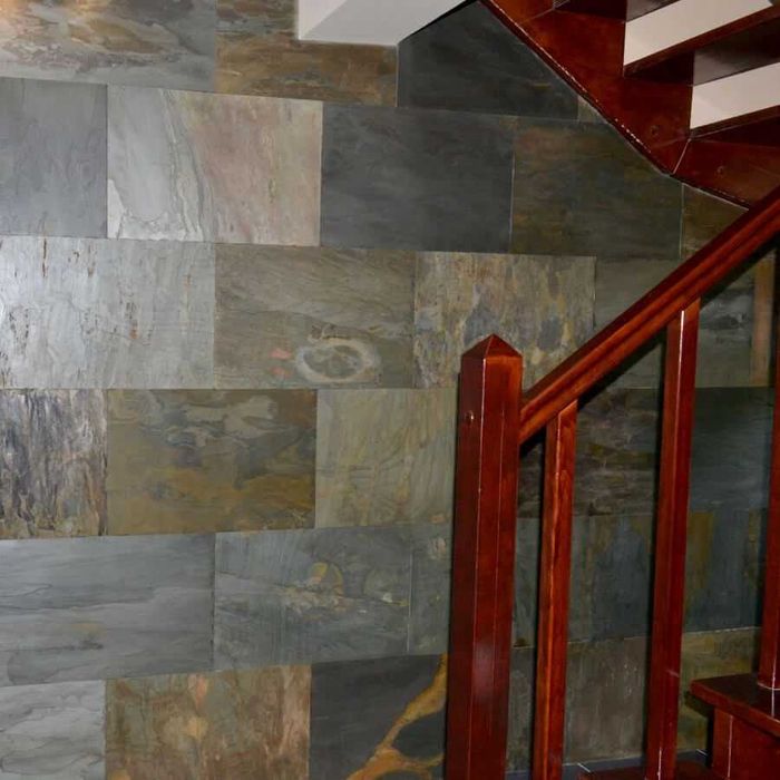 Płytki Łupek California Gold naturalny podłoga ściana elewacja kominek