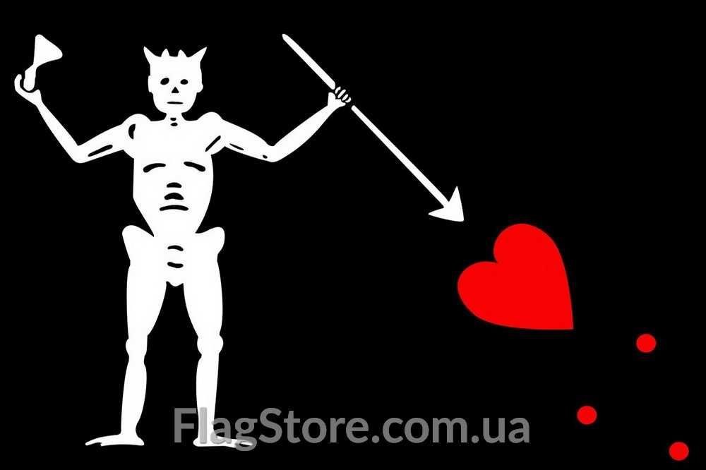 Пиратский флаг Черной Бороды Эдварда Тича Веселый Роджер Jolly Roger