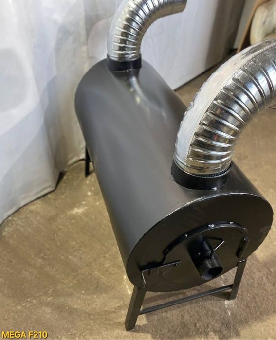 5 мм! 210м3! Печь бульрьян буржуйка с обдувом, под вентилятор