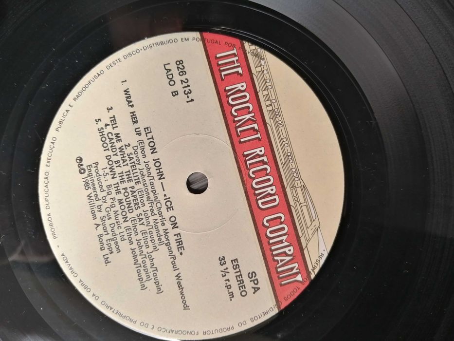 lp , vinil , elton jonh , ice on fire 1985