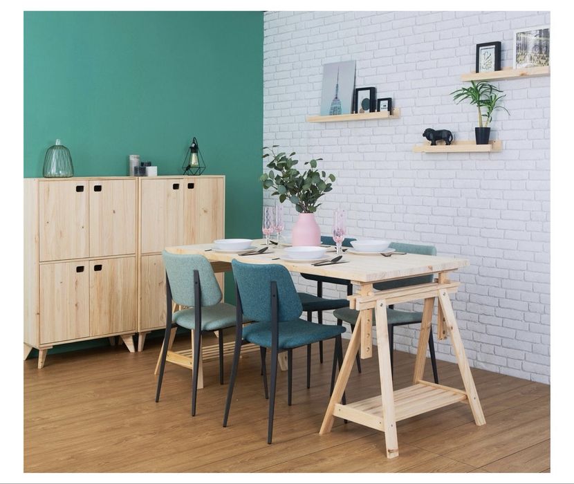 2 Cavaletes reguláveis de pinho 98,5-70x70x45 cm Astigarraga Eliotis