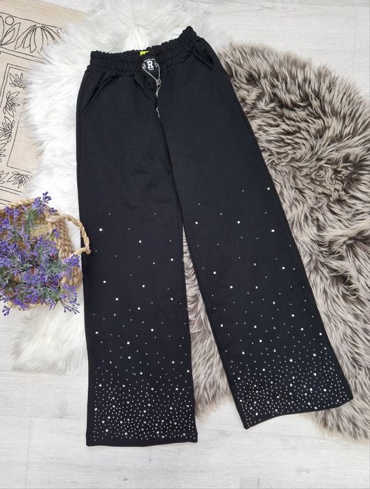 Штани палаццо з стразами для дівчинки 134,140,146,152,158,164