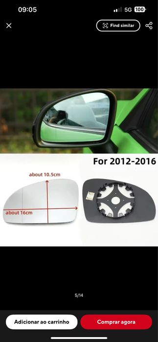 Vidro do Retrovisor Mercedes