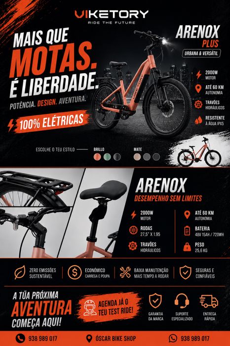 UIKETORY ARENOX PLUS – Bicicleta Elétrica Urbana | Nova |