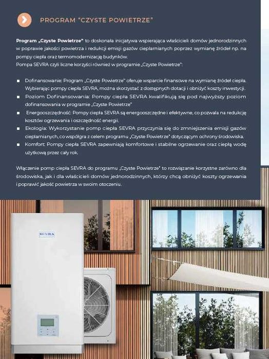 Pompa Ciepła Sevra Onyx 6,3kW Montaż Dotacja