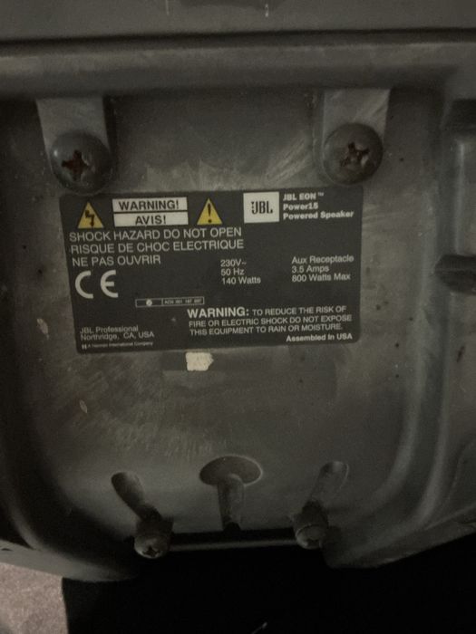 JBL Eon Power15 (kolumny aktywne): 2 sztuki + pokrowce