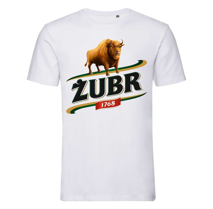 Koszulka Żubr Premium Biała M | 100% Bawełna | Streetwear | Nowa
