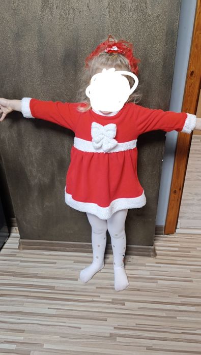 Sukienka mikołaj święta czerwona dziewczynka 92
