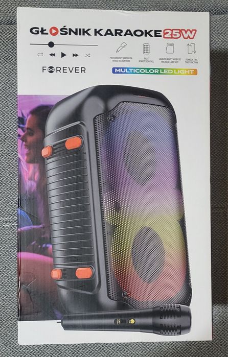 Nowy duży Głośnik przenośny LED Bluetooth 25W Mikrofon Karaoke