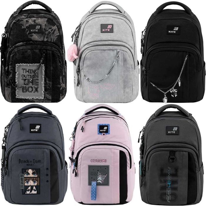 Рюкзак Kite Education teens 2578M пенал Kitty Kuromi Black